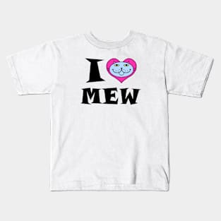 I HEART Cat - BLUE KITTY CAT Kids T-Shirt